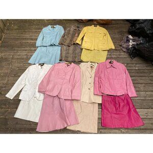 LOT OF 7 VINTAGE DANIER 2-PIECE Genuine LEATHER Business Casual Formal Suit Set